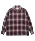 WACKO MARIA (OMBRE CHECK OPEN COLLAR SHIRT L/S TYPE-3) RED
