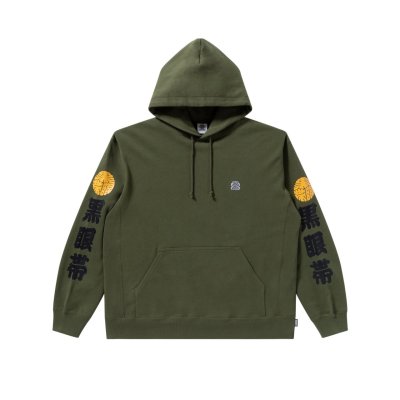 画像1: BLACK EYE PATCH (OG LABEL KAMON HOODIE) OLIVE