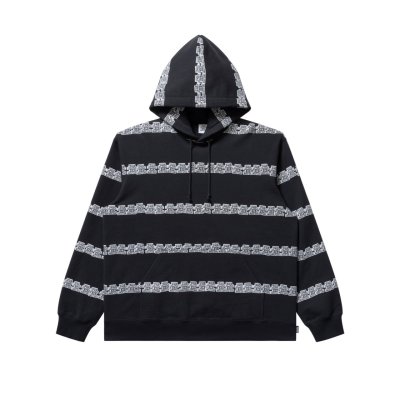 画像1: BLACK EYE PATCH (OG LABEL BORDERED HOODIE) BLACK