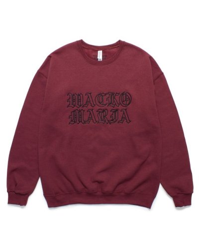 画像1: WACKO MARIA (CREW NECK SWEAT SHIRT TYPE 1) BURGUNDY