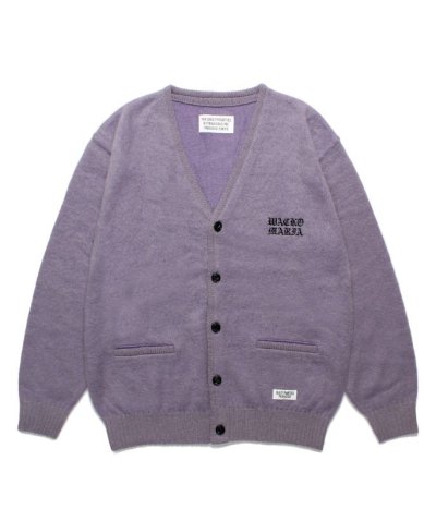 画像1: WACKO MARIA (MOHAIR CARDIGAN TYPE-2) PURPLE