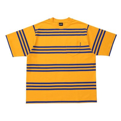 画像1: LQQK STUDIO (S/S RUGBY WEIGT POCKET TEE) ORANGE-NAVY