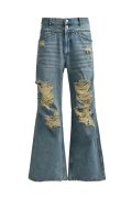 BREATH (SUICIDE STUDS WIDE DENIM PANTS) INDIGO