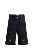 BREATH (SUICIDE STUDS DENIM SHORTS) BLACK