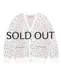 WACKO MARIA (LEOPARD JACQUARD CARDIGAN TYPE-1) WHITE