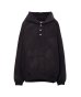 画像1: KAMIYA (Distressed Henry Neck Hoodie) BLACK (1)
