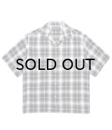 WACKO MARIA (OMBRE CHECK OPEN COLLAR SHIRT S/S TYPE-1) GRAY