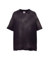 KAMIYA (“KMY-SNAKE” Distressed T-shirt) BLACK