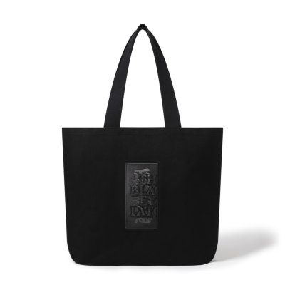 画像1: BLACK EYE PATCH (HWC LABEL TOTE BAG LARGE) BLACK