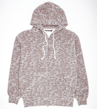 画像1: FUCKING AWESOME (Burnt Sticker Stamp Zipped Hoodie) WHITE