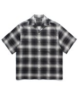 WACKO MARIA (OMBRE CHECK OPEN COLLAR SHIRT S/S TYPE-2) GRAY