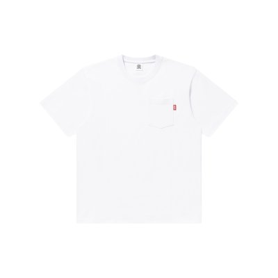 画像1: BLACK EYE PATCH (HEAVY WEIGHT HWC POCKET TEE) WHITE