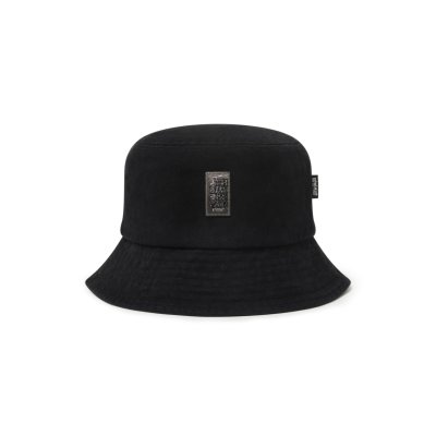 画像1: BLACK EYE PATCH (SMALL HWC DAMAGED BUCKET HAT) BLACK
