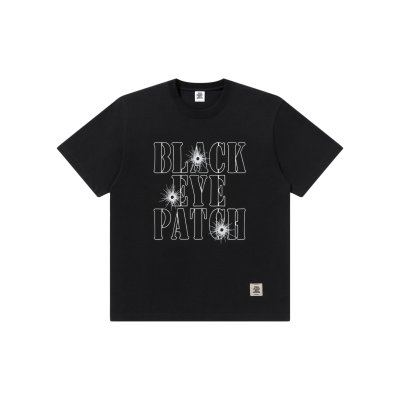 画像1: BLACK EYE PATCH (GUNSHOT STENCIL LOGO TEE) BLACK