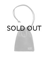 WACKO MARIA (SHEEP LEATHER DRAWSTRING BAG) BLACK