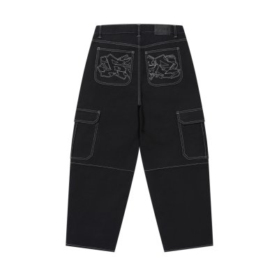 画像1: BLACK EYE PATCH (URBAN ARROWS BAGGY CARGO PANTS) BLACK