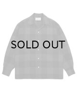 WACKO MARIA (OMBRE CHECK OPEN COLLAR SHIRT L/S) GRAY