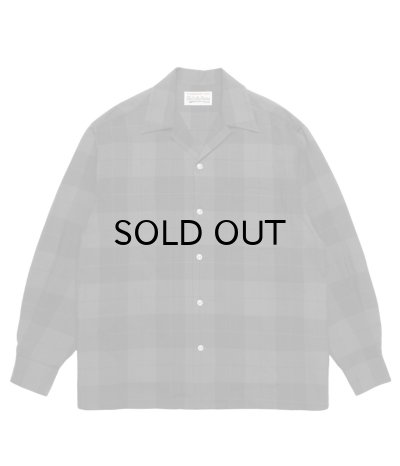 画像1: WACKO MARIA (OMBRE CHECK OPEN COLLAR SHIRT L/S) GRAY
