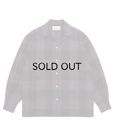 画像1: WACKO MARIA (OMBRE CHECK OPEN COLLAR SHIRT L/S) PURPLE