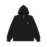 BLACK EYE PATCH (SMALL OG THERMAL ZIP HOODIE) BLACK