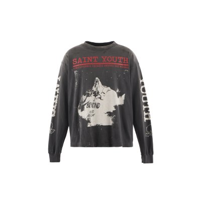 画像1: SAINT Mxxxxxx (LS TEE_SAINT YOUTH) BLACK