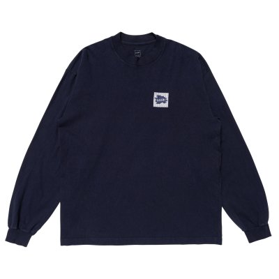 画像1: LQQK STUDIO (LONGSLEEVE BRICK LOGO) NAVY