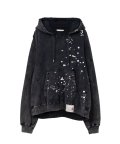 Maison MIHARA YASUHIRO (Embellished Bleached Hoodie) BLACK