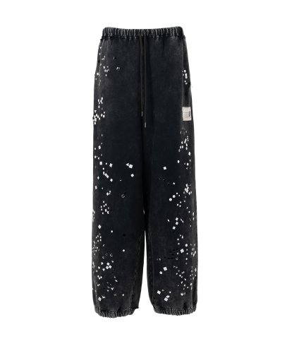 画像1: Maison MIHARA YASUHIRO (Embellished Bleached Sweat Pants) BLACK