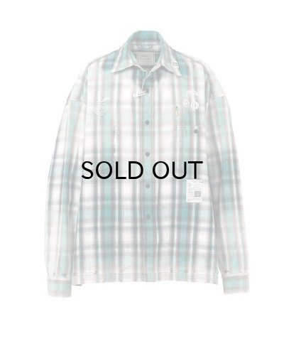 画像1: Maison MIHARA YASUHIRO (Vintage Like Check Shirt) GREEN