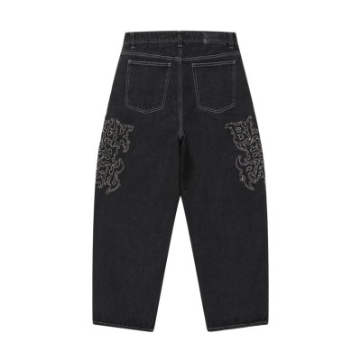 画像2: BLACK EYE PATCH (METAL LOGO EXTRA BAGGY JEANS) BLACK