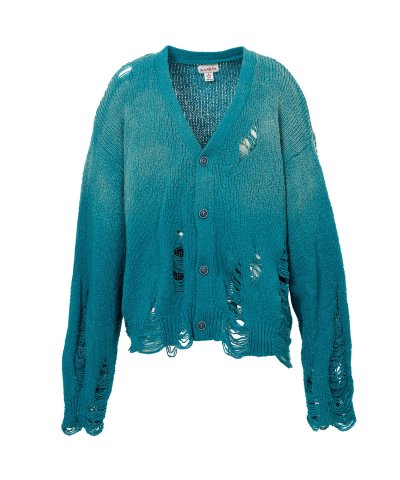 画像1: KAMIYA (Sun Faded Like Knit Cardigan) BLUE
