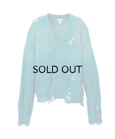 画像1: KAMIYA (Sun Faded Like Knit Cardigan) BLUE