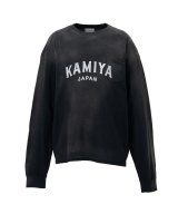KAMIYA ("KAMIYA logo" Distressed Pocket L/S T-shirt) BLACK