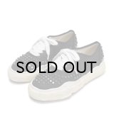 Maison MIHARA YASUHIRO ("BAKER" OG SOLE STUDDES CANVAS LOW-TOP SNEAKER) BLACK