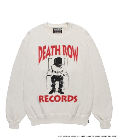 画像1: WACKO MARIA (DEATH ROW RECORDS WASHED MIDDLE WEIGHT CREW NECK SWEAT SHIRT) IVORY