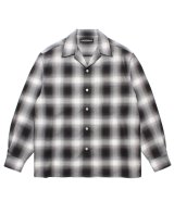 WACKO MARIA (OMBRE CHECK OPEN COLLAR SHIRT L/S TYPE-2) GRAY