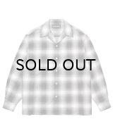 WACKO MARIA (OMBRE CHECK OPEN COLLAR SHIRT L/S TYPE-2) GRAY