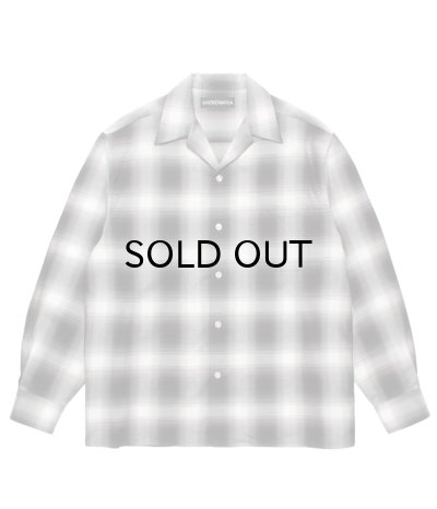 画像1: WACKO MARIA (OMBRE CHECK OPEN COLLAR SHIRT L/S TYPE-2) GRAY