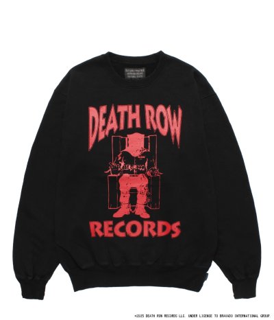 画像1: WACKO MARIA (DEATH ROW RECORDS WASHED MIDDLE WEIGHT CREW NECK SWEAT SHIRT) BLACK