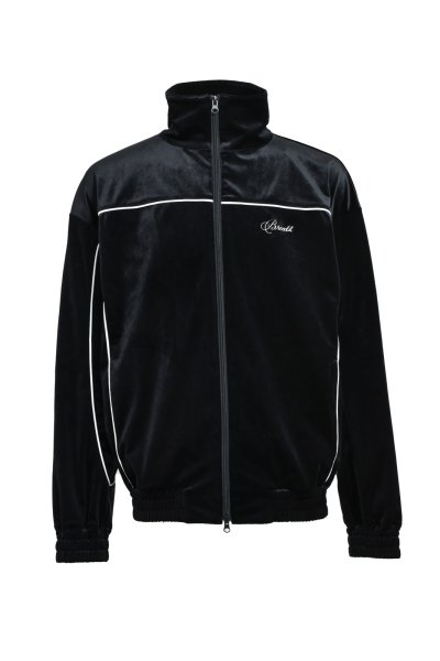 画像1: BREATH (SCRIPT LOGO PIPING VELOUR JACKET) BLACK