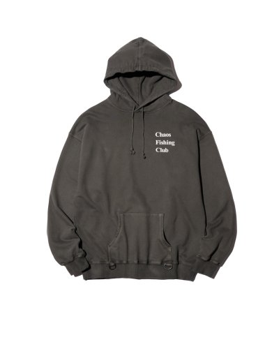 画像1: Chaos Fishing Club (LOGO PIGMENT HOODIE) INK BLACK