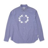 HOMBRE NINO (MICRO GINGHAM CIRCLE SHIRT) BLUE