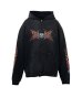 画像1: KAMIYA ("Skull Flame" Distressed Zip-up Hoodie) BLACK (1)