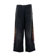 KAMIYA ("Skull Flame" Distressed Sweat Pants) BLACK