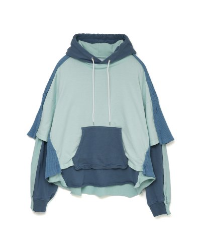 画像1: FACETASM (LAYERED HOODIE) SMOKE BLUE