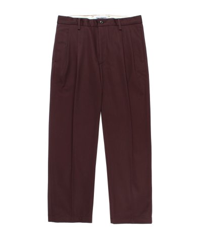 画像2: WACKO MARIA (DOUBLE PLEATED CHINO TROUSERS TYPE-1) BURGUNDY