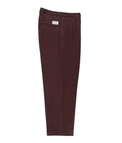 画像1: WACKO MARIA (DOUBLE PLEATED CHINO TROUSERS TYPE-1) BURGUNDY