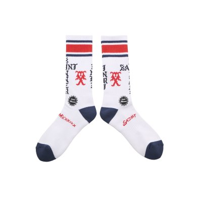 画像1: SAINT Mxxxxxx (SOCKS_SINNER) WHT-RED-BLUE