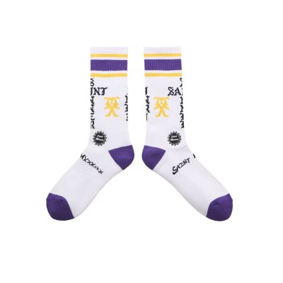 画像1: SAINT Mxxxxxx (SOCKS_SINNER) WHT-PURPLE