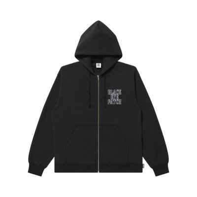 画像1: BLACK EYE PATCH (STENCIL LOGO EMBROIDERED ZIP HOODIE) BLACK